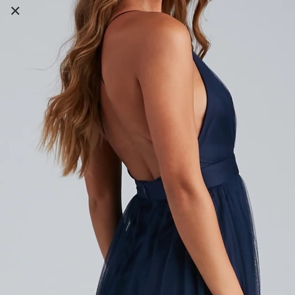 Windsor navy tulle dress, size medium - Picture 2 of 5